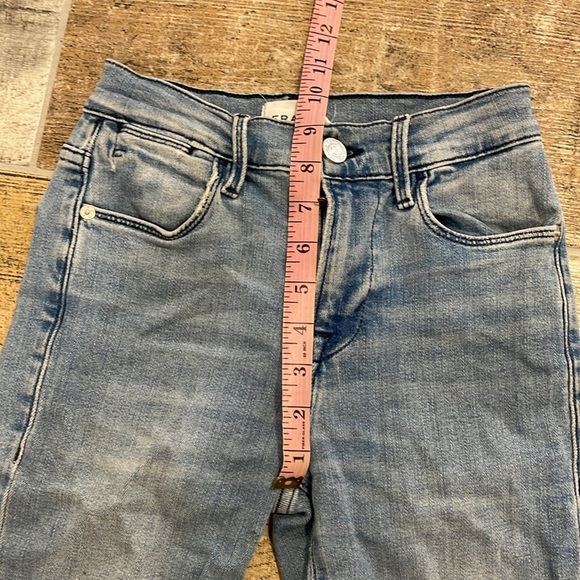 Frame Le High Straight Raw Hem High Rise Size 24 Denim Blue Jeans - Picture 8 of 9